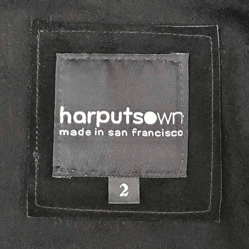 HARPUTS OWN Women's Black Asymmetrical COUTURE SQUARE Wool VEST Sleeveless Coat - Picture 8 of 14